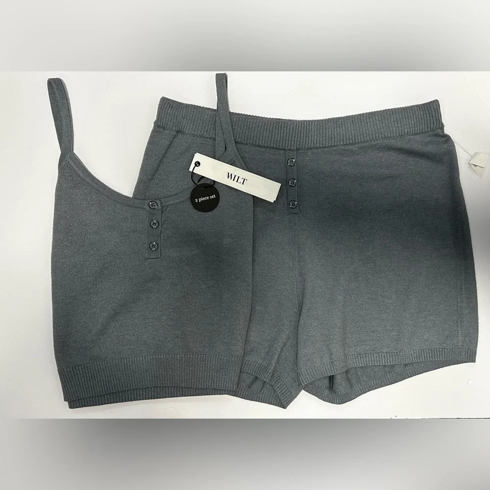 Wilt NWT Slate Blue‎ Women's Sleepwear Set-Slate Blue Color